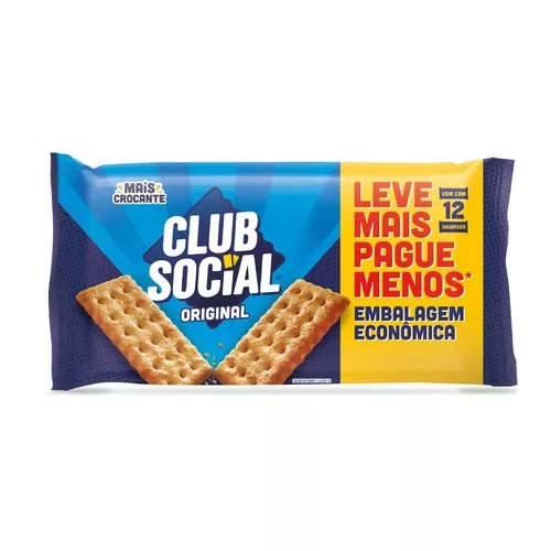 [2 Pct. Com 12un = 24un] Biscoito Club Social Original